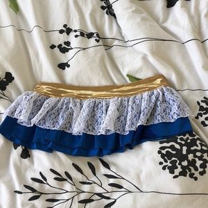 DiscoCheekz Custom blue white lace gold Mini Skirt